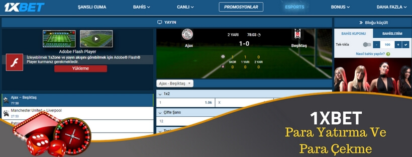 1xbet para yatırma ve çekme