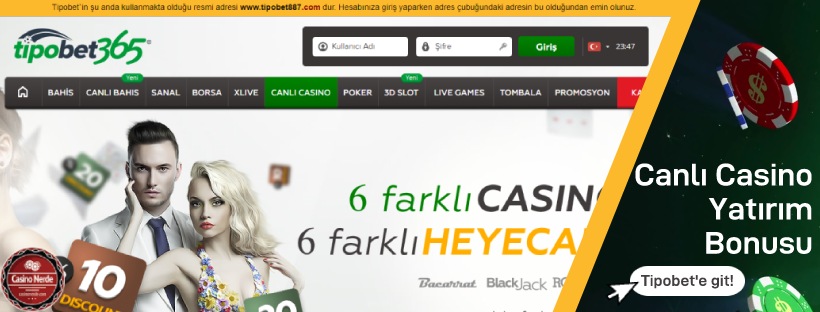 Tipobet365 Canlı Casino Yatırım Bonusu