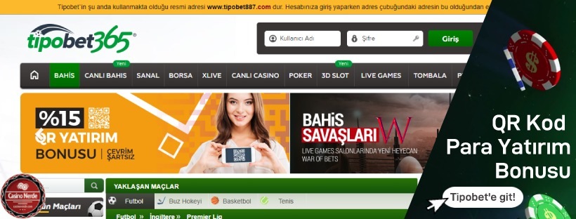 Tipobet365 QR Kod Para Yatırım Bonusu