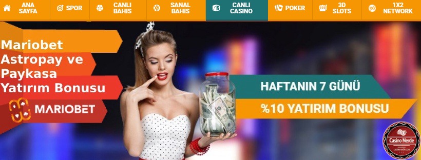 Mariobet Astropay ve Paykasa Yatırım Bonusu