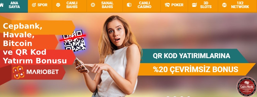 Mariobet Cepbank, Havale, Bitcoin ve QR Kod Yatırım Bonusu 