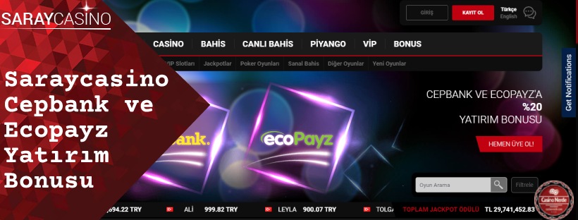 Saraycasino Cepbank ve Ecopayz Yatırım Bonusu