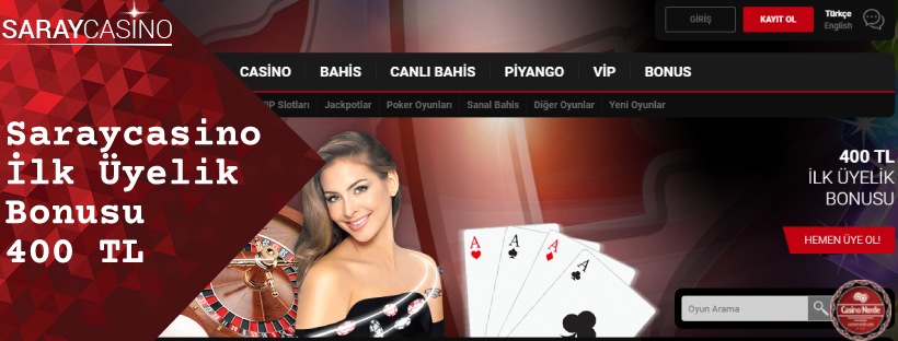 Saraycasino İlk Üyelik Bonusu 400 TL
