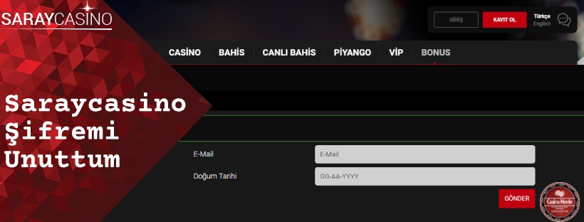 Saraycasino Şifremi Unuttum