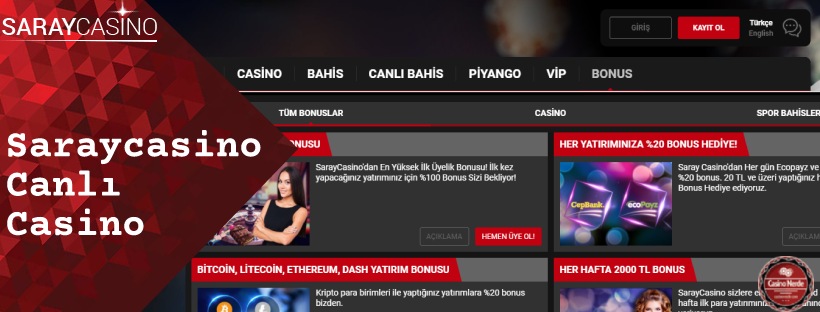 Saraycasino Bonuslar