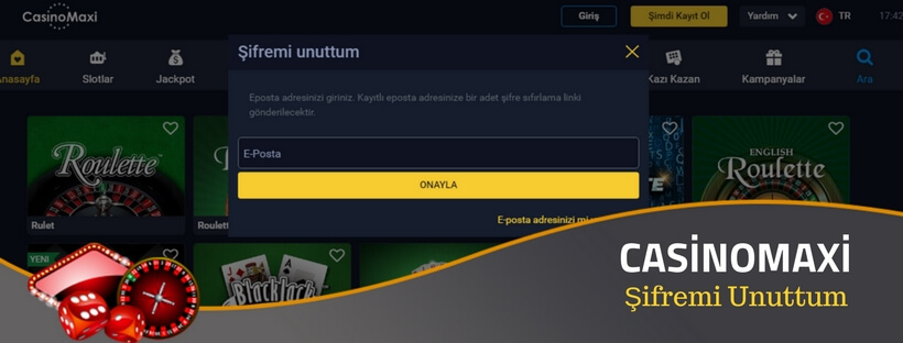 casinomaxi şifremi unuttum