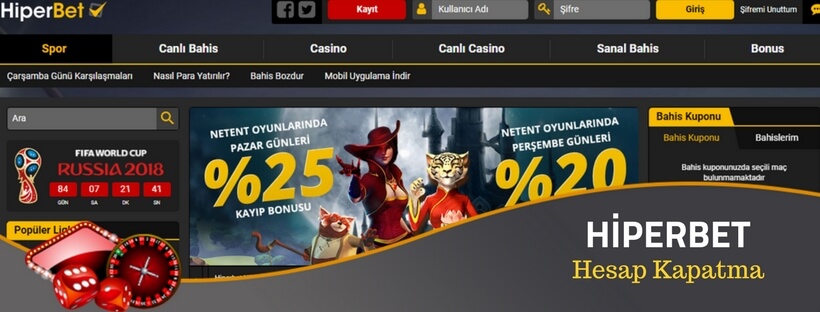 hiperbet hesap kapatma