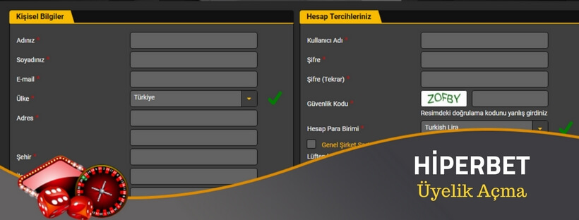 hiperbet üyelik açma