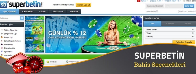 superbetin bahis seçenekleri