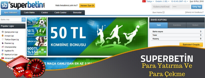 superbetin para yatırma ve çekme