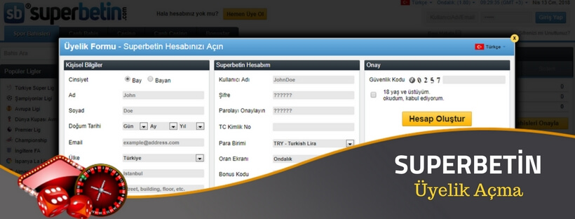 superbetin üyelik açma