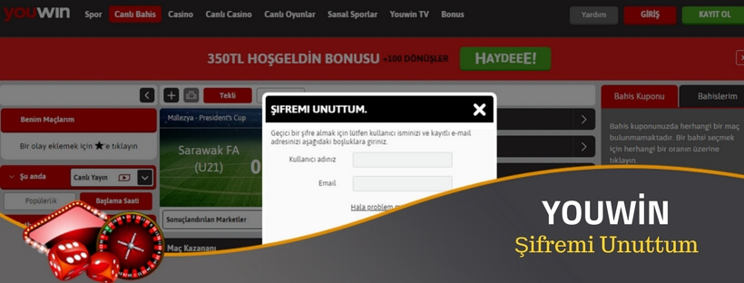 youwin şifremi unuttum