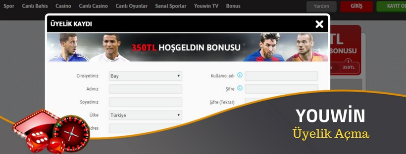 youwin üyelik açma